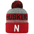 Top Of The World Ncaa Arctic Striped Cuffed Knit Pom Beanie Hat-Nebraska Cornhuskers