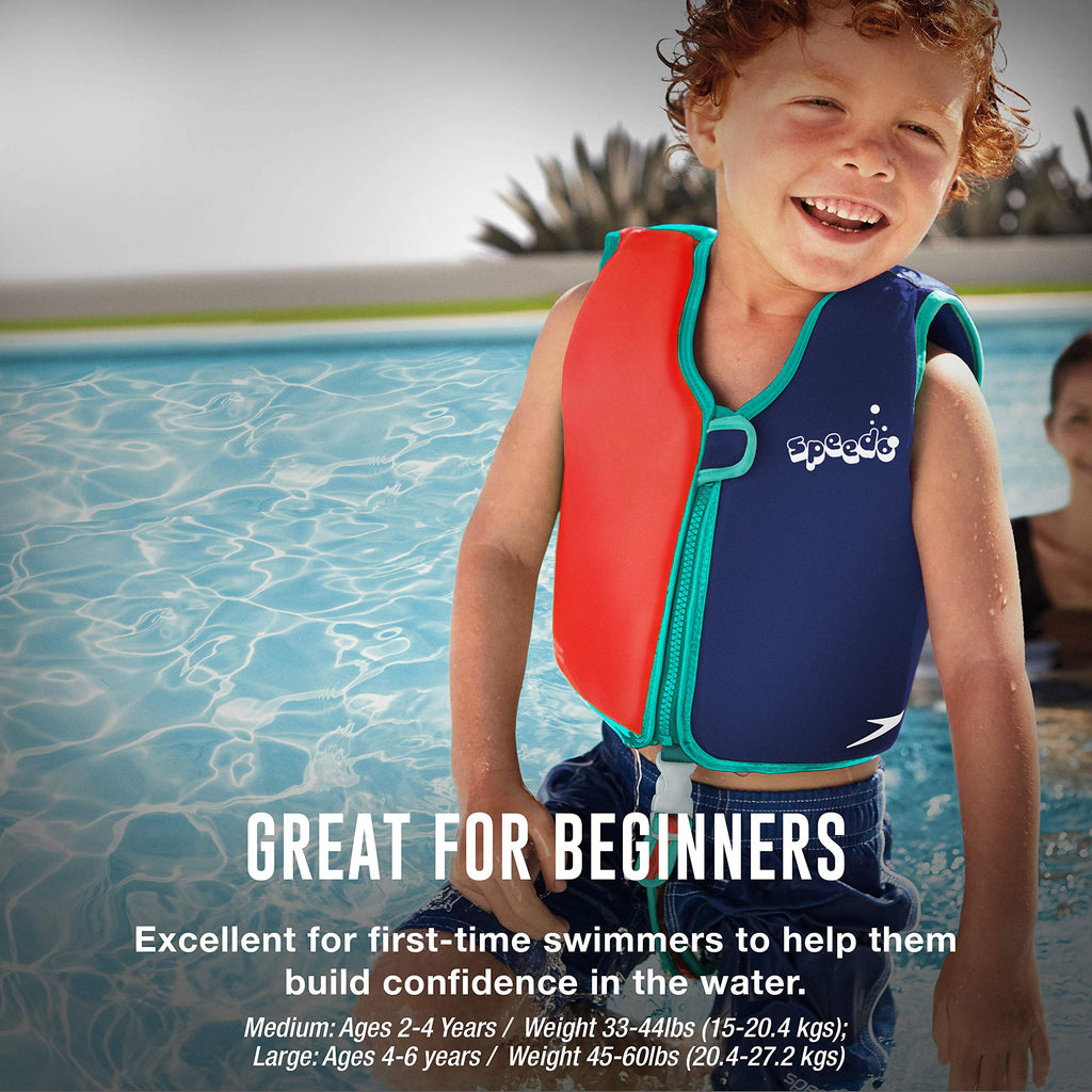 Speedo Unisex-Child Swim Flotation Classic Life Vest Begin To Swim Upf 50 , Purple Printed, Large