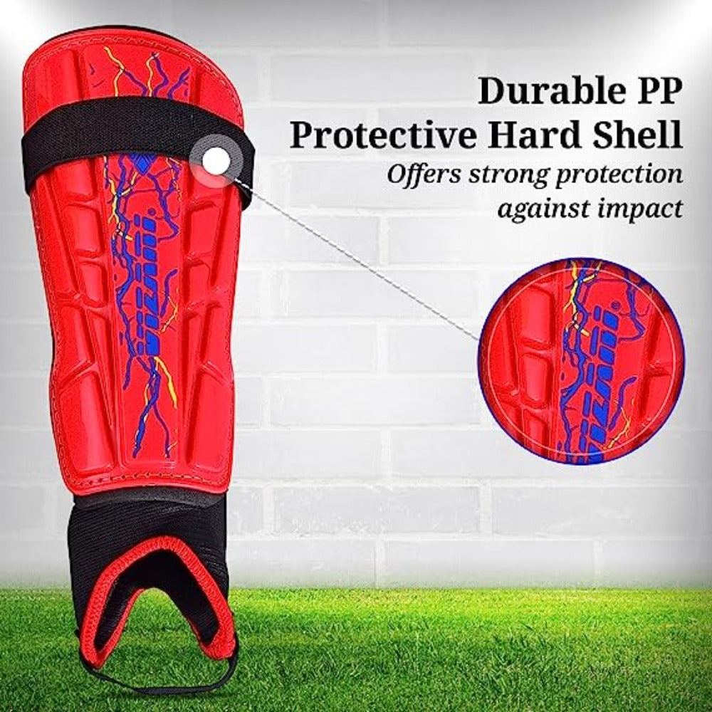 Zodiac Soccer Shin Guard with Detachable Ankle Protection-Red - Vizari Sports