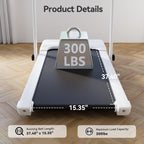 Walking Pad Treadmill With Handle Bar 3-In-1 Foldable Treadmills For Small Space 300 Lbs Capacity, 3.0Hp Portable Under Desk Tre