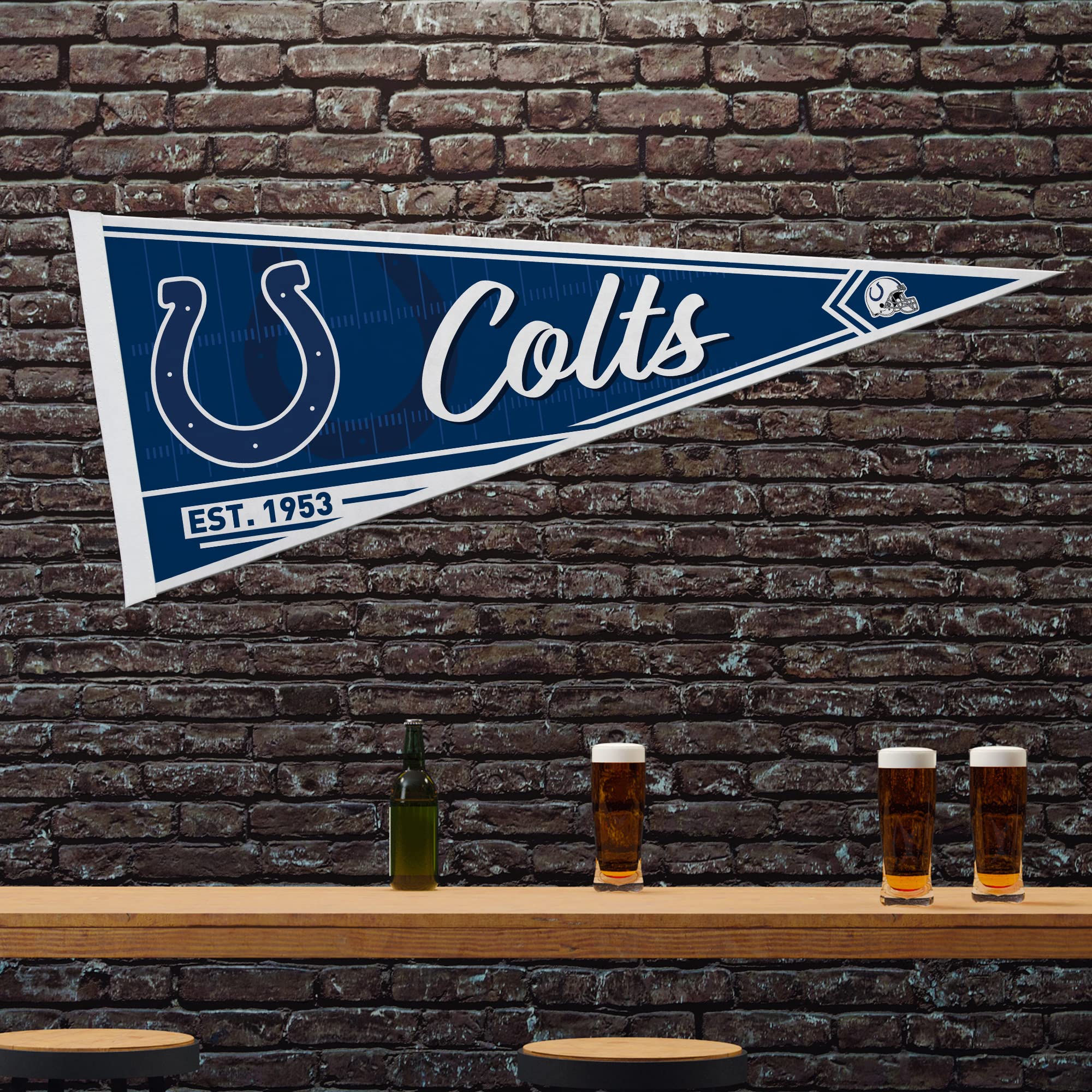 Rico Industries Nfl Football Indianapolis Colts Classic 12'' X 30'' Felt Wall D  Cor Pennant - Great For Home/Bed Room/Man Cave