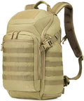 AMHEH 32L 1050D Urban Tactical Backpack, 17 Inch Laptop Suspended Compartment, Everyday Carry, Heavy Duty Commuting, Travel, Tan