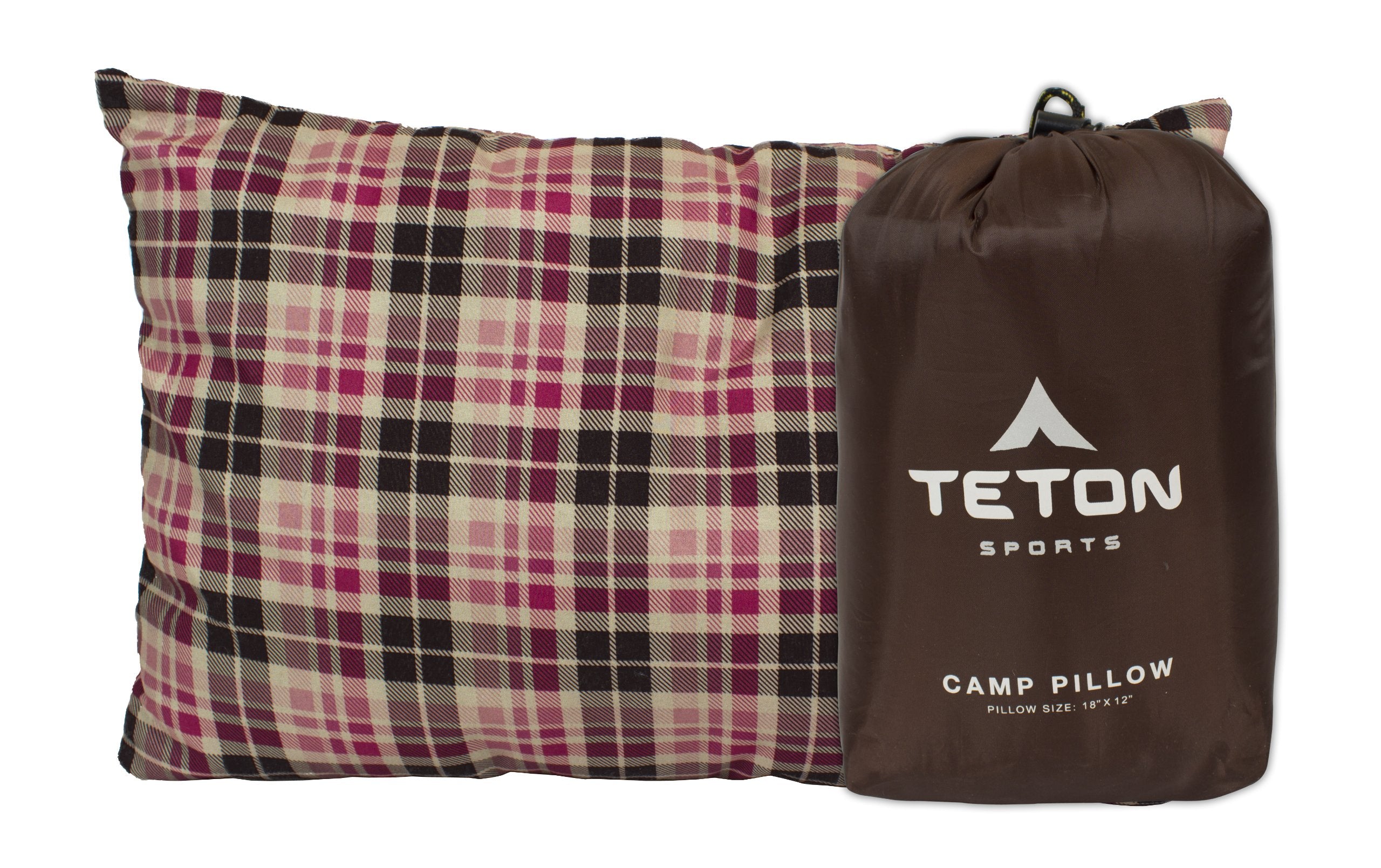 Teton Sports Camp Pillow; Great For Travel, Camping And Backpacking; Washable, Brown