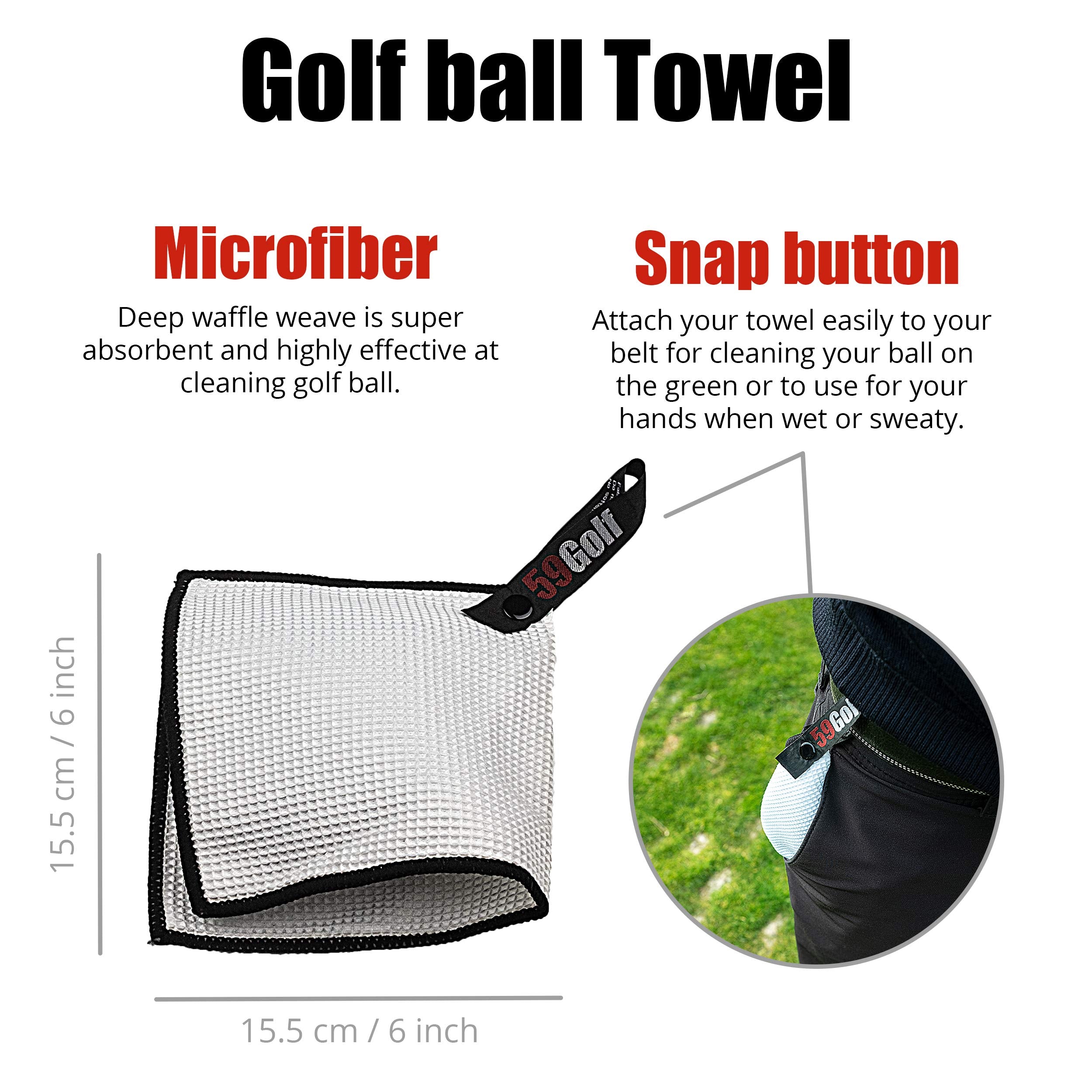 59Golf - Golf Club Cleaning Kit : Foaming Golf Club Brush With Water/Soap Tank + Golf Club Towel + Golf Ball Towel + Magnetic Ke