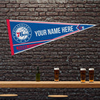 Rico Industries Nba Basketball Philadelphia 76Ers Personalized - Custom 12'' X 30'' Soft Felt Pennant - Ez To Hang