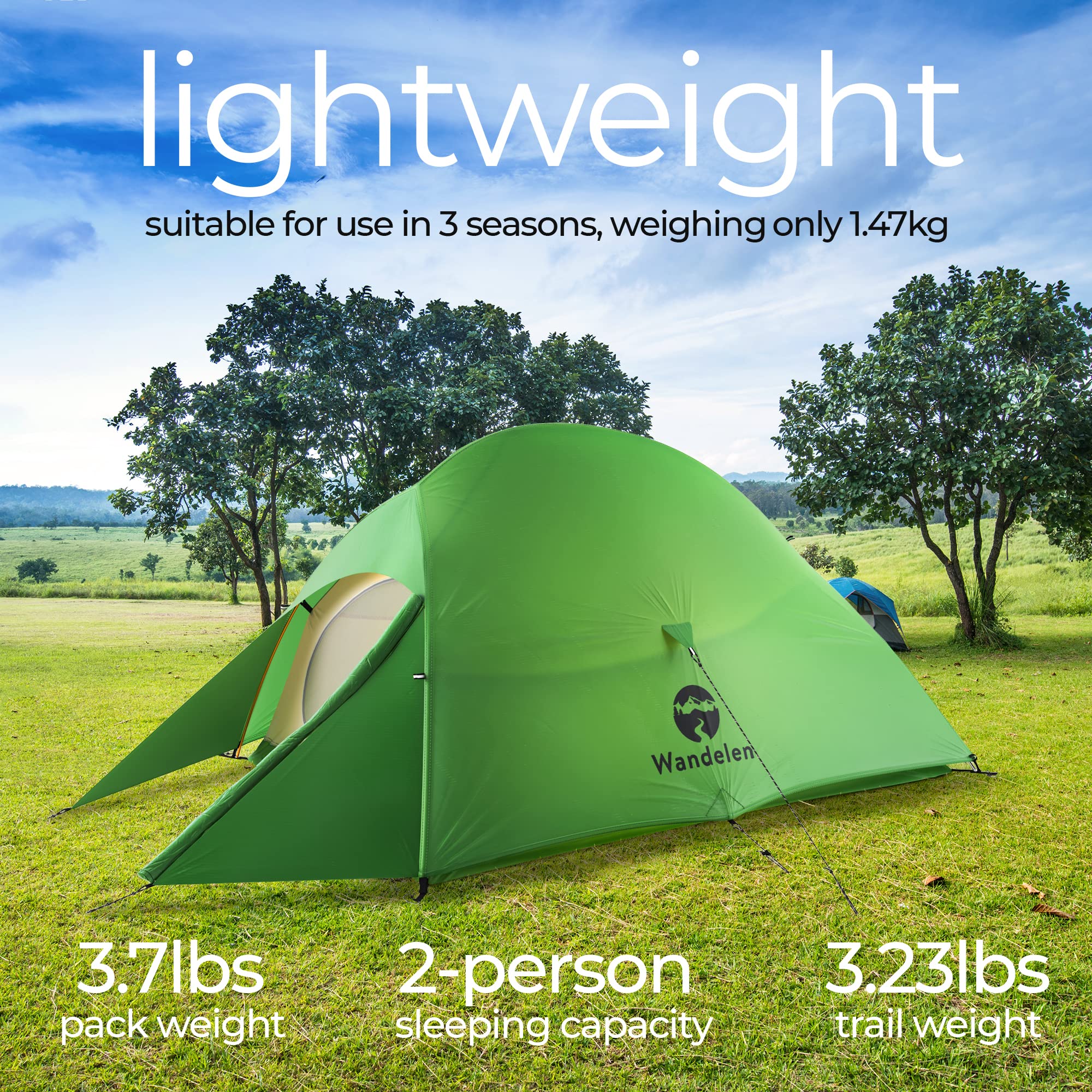 Wandelen Appalachian 2 Person 3 Season Ultralight Waterproof Windproof Tent With Footprint Easy Setup Double Layer Outdoor Tent