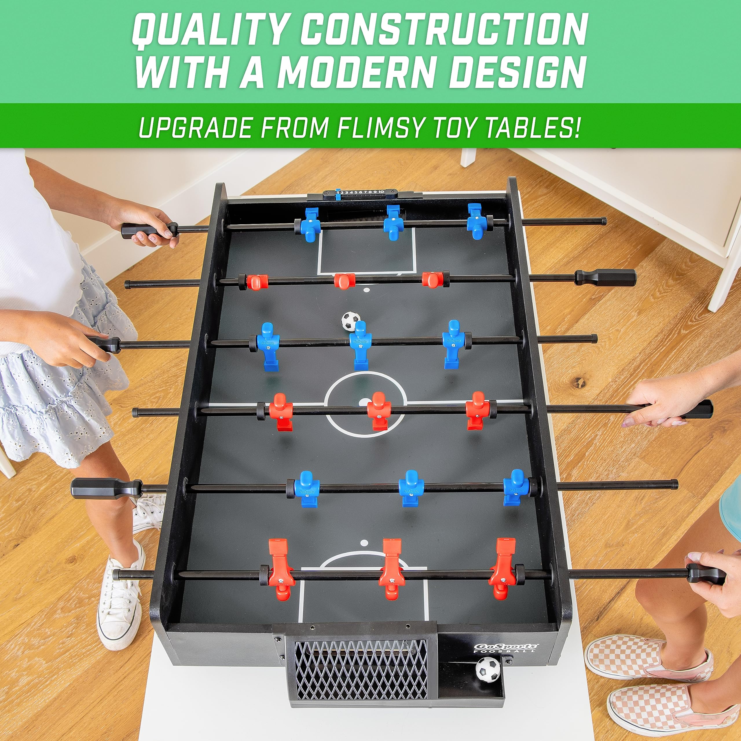 Gosports 32 Inch Tabletop Foosball Game Set - Oak Or Black