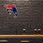 Rico Industries Nhl Florida Panthers State Shape Shape Cut Pennant - Home And Living Room D  Cor - Soft Felt Ez To Hang, 18X0.10