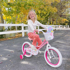 Joystar 18 Inch Girls Bike For 5 6 7 8 9 Years Old Kids Bike For Ages 5-8 Years Girls With Training Wheels And Basket 18'' Child