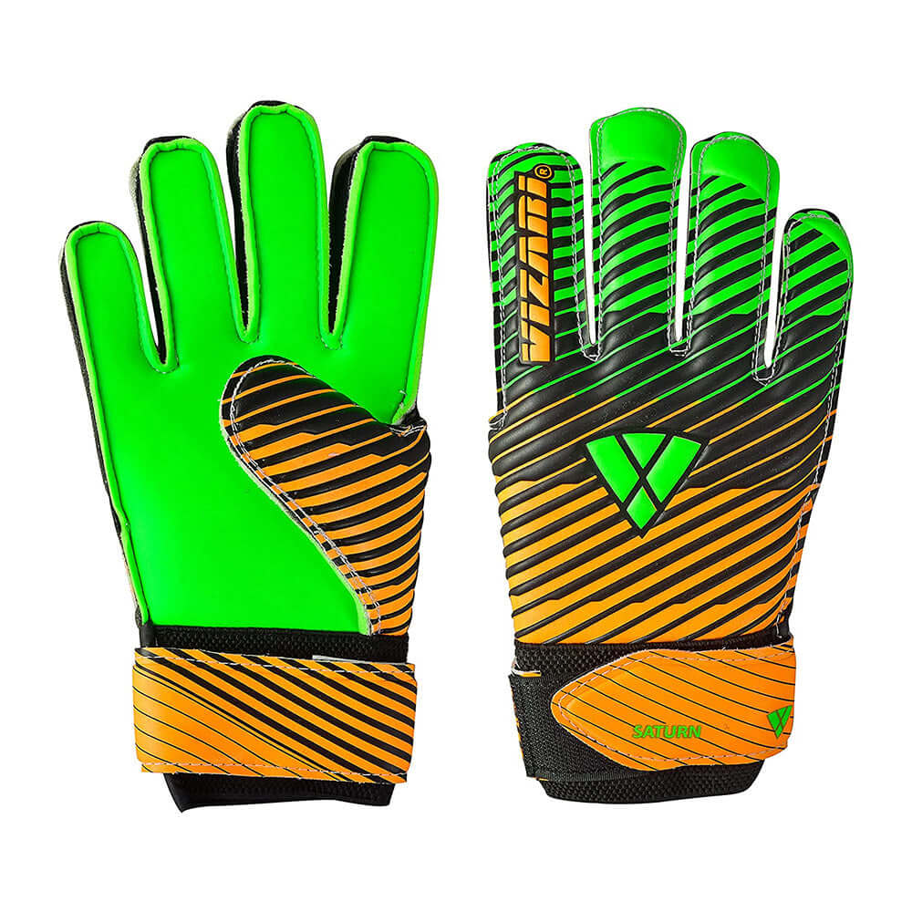 Vizari Saturn F.P. Goalkeeper Gloves W/ Finger Support – Green/Orange