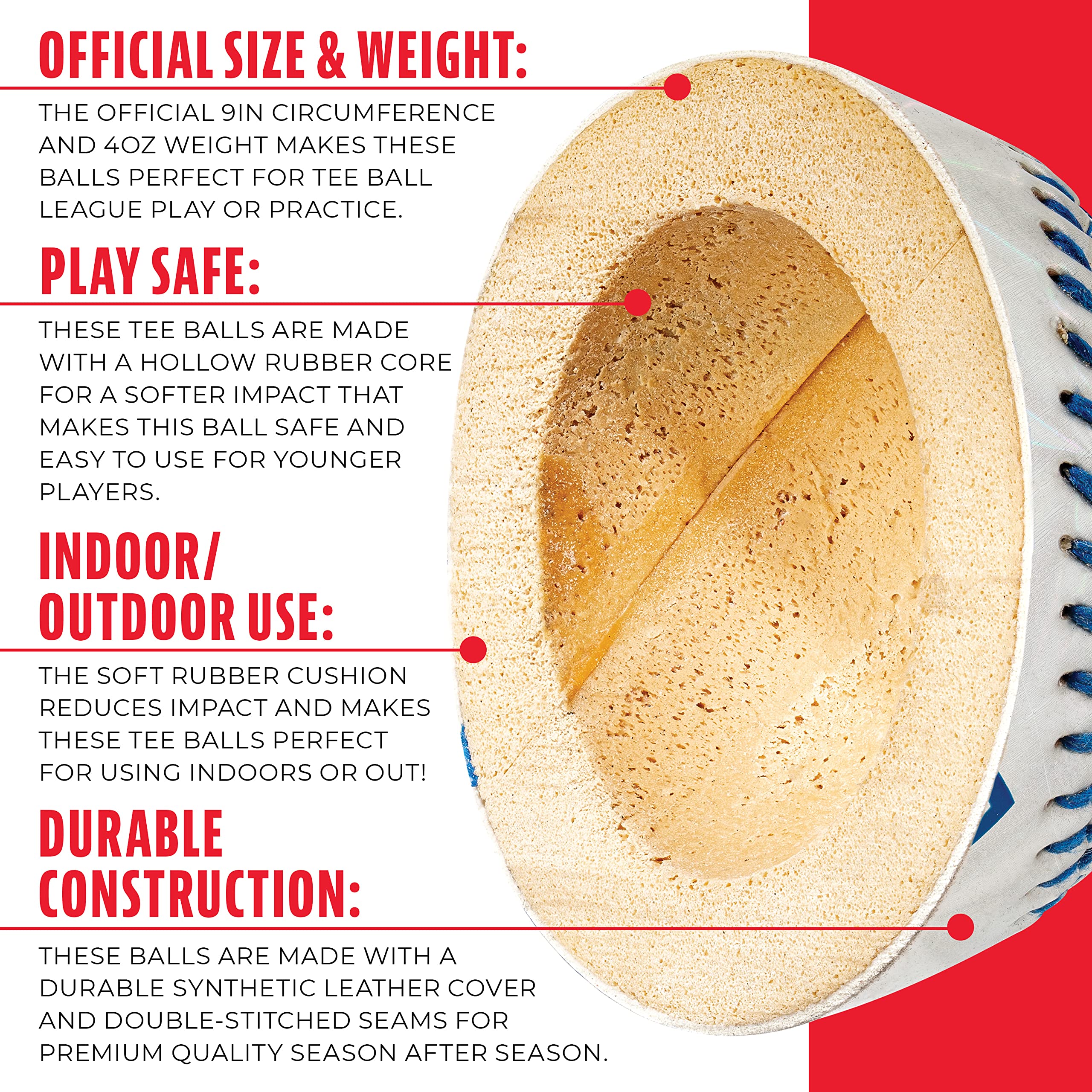 Franklin Sports Mlb Soft Strike Metallic Tee Ball, Colors Vary (12 Pack)