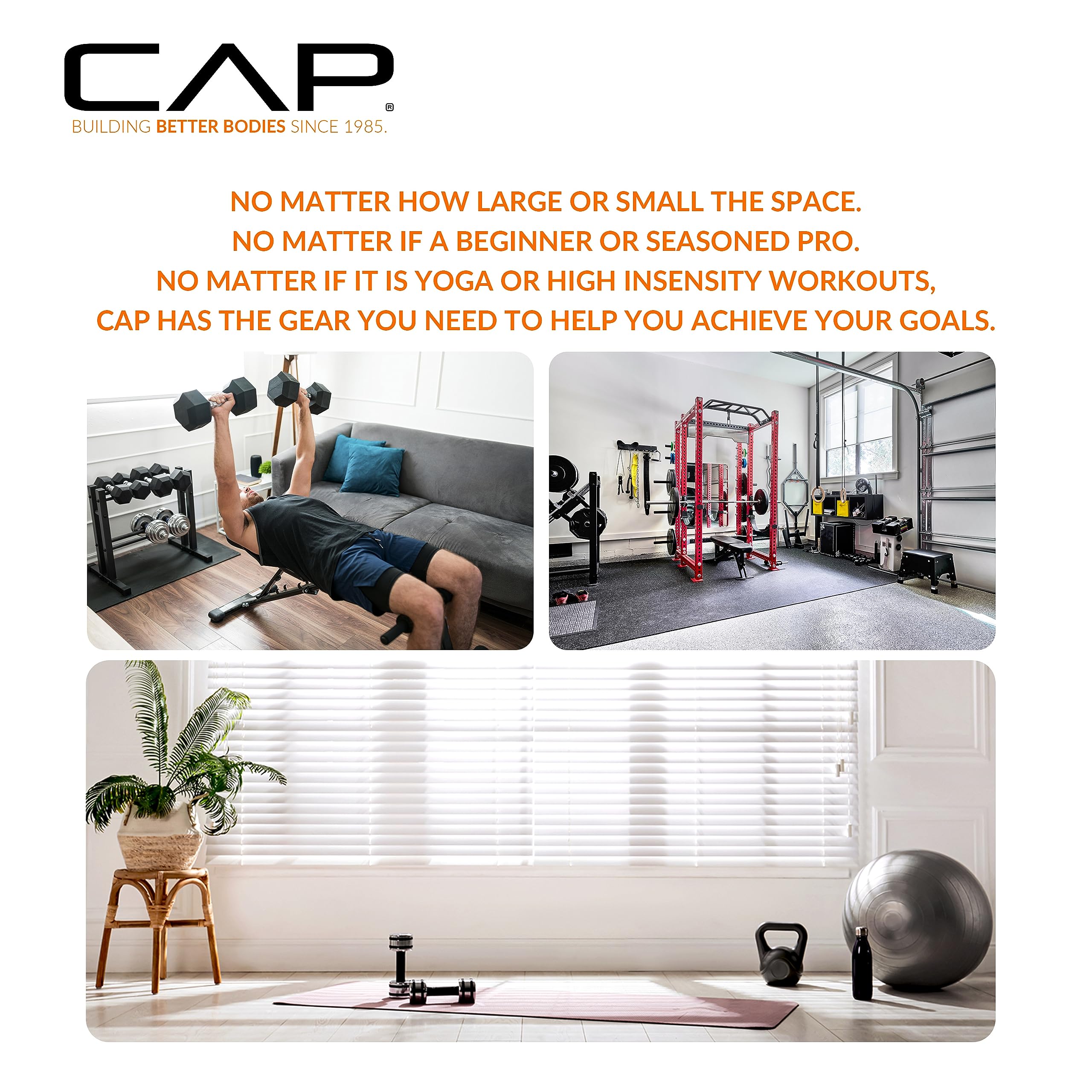 CAP Barbell 75 LB Rubber Coated Hex Dumbbell Hand Weight with Padded Grip - Pair | Comfort Grip