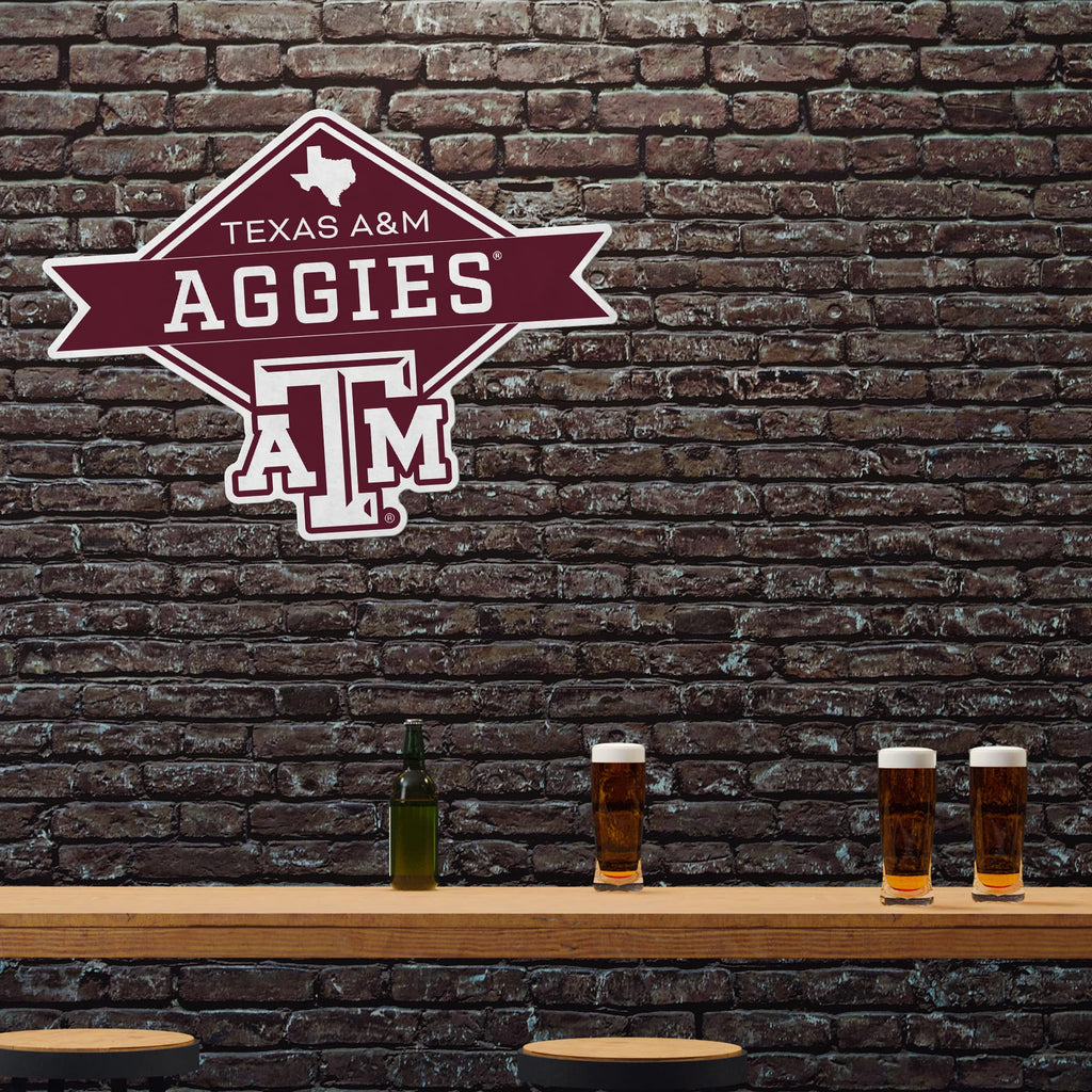 Rico Industries Ncaa Texas A&M Aggies Diamond Shape Cut Pennant - Home And Living Room D  Cor - Soft Felt Ez To Hang