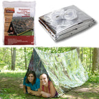 Emergency Thermal Tent- Reflective Mylar Survival Shelter- Xl Size Waterproof Tube Tent Retains Heat And Fits 2 Adults In All We