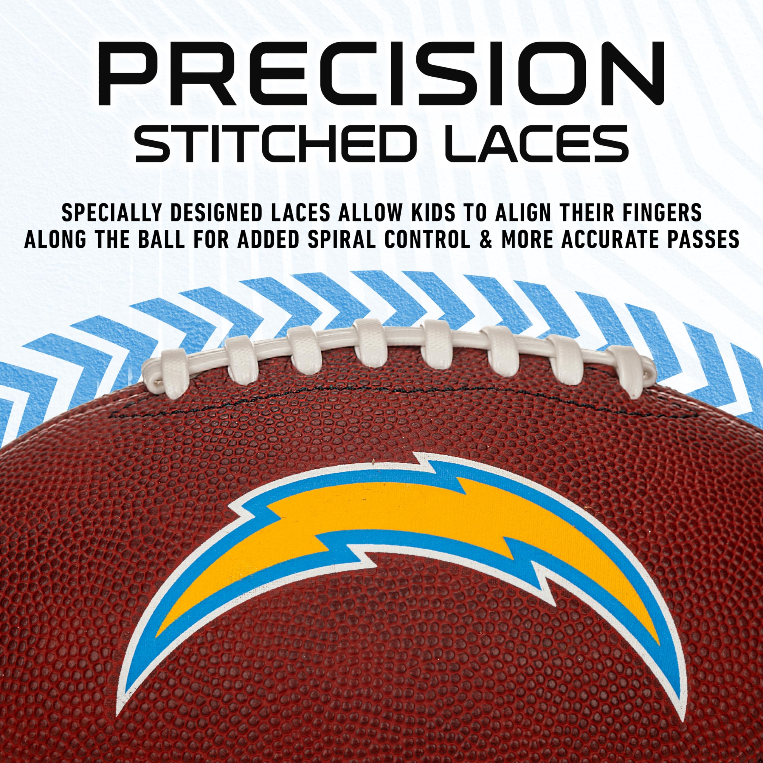 Franklin Sports Nfl Los Angeles Chargers Football - Youth Junior Size Football For Kids - Official Nfl Team Logo + Colors Youth