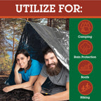 Emergency Thermal Tent- Reflective Mylar Survival Shelter- Xl Size Waterproof Tube Tent Retains Heat And Fits 2 Adults In All We