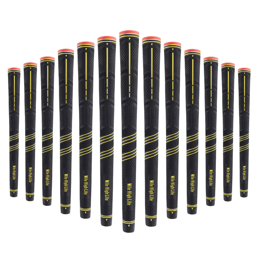 Mile High Life Golf Grips | Avid Golf Club Grips | 3 Pack Or 13 Pack Golf Grips Bundle | Multi-Compound Rubber Golf Grip For Men