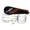 Pro Impact Badminton Racket Set - Aluminum Head With Steel Shaft - Includes Lightweight Rackets & Feather Shuttlecocks With Carr