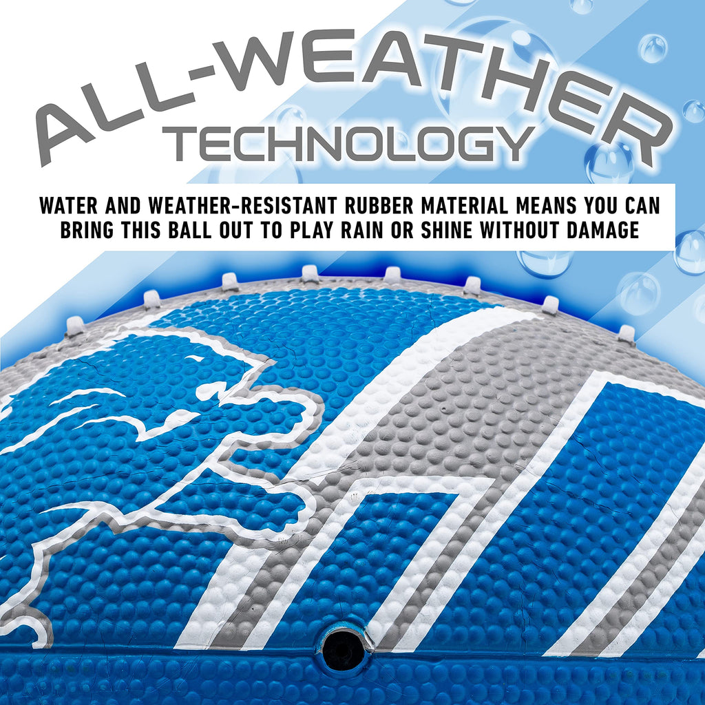 Franklin Sports Nfl Detroit Lions Football - Youth Football - Mini 8.5'' Rubber Ball - Perfect For Kids - Team Logos And Colors