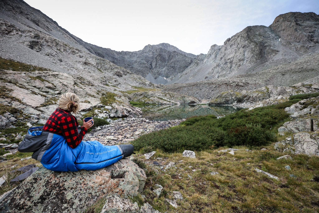 Alps Mountaineering Aura +35 Degree Mummy Sleeping Bag, Long, Blue/Grey