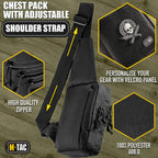 M-Tac Sling Bag for Men & Women - EDC Shoulder Pack - Crossbody Tactical Chest Bag - Everyday Tactical Gear (Black Loop Panel)