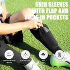 Soccer Shin Guards For Kids Youth - Shin Pads Set With Shin Sleeves And Long Soccer Socks For Age 3-16 Boys And Girls - Lightwei