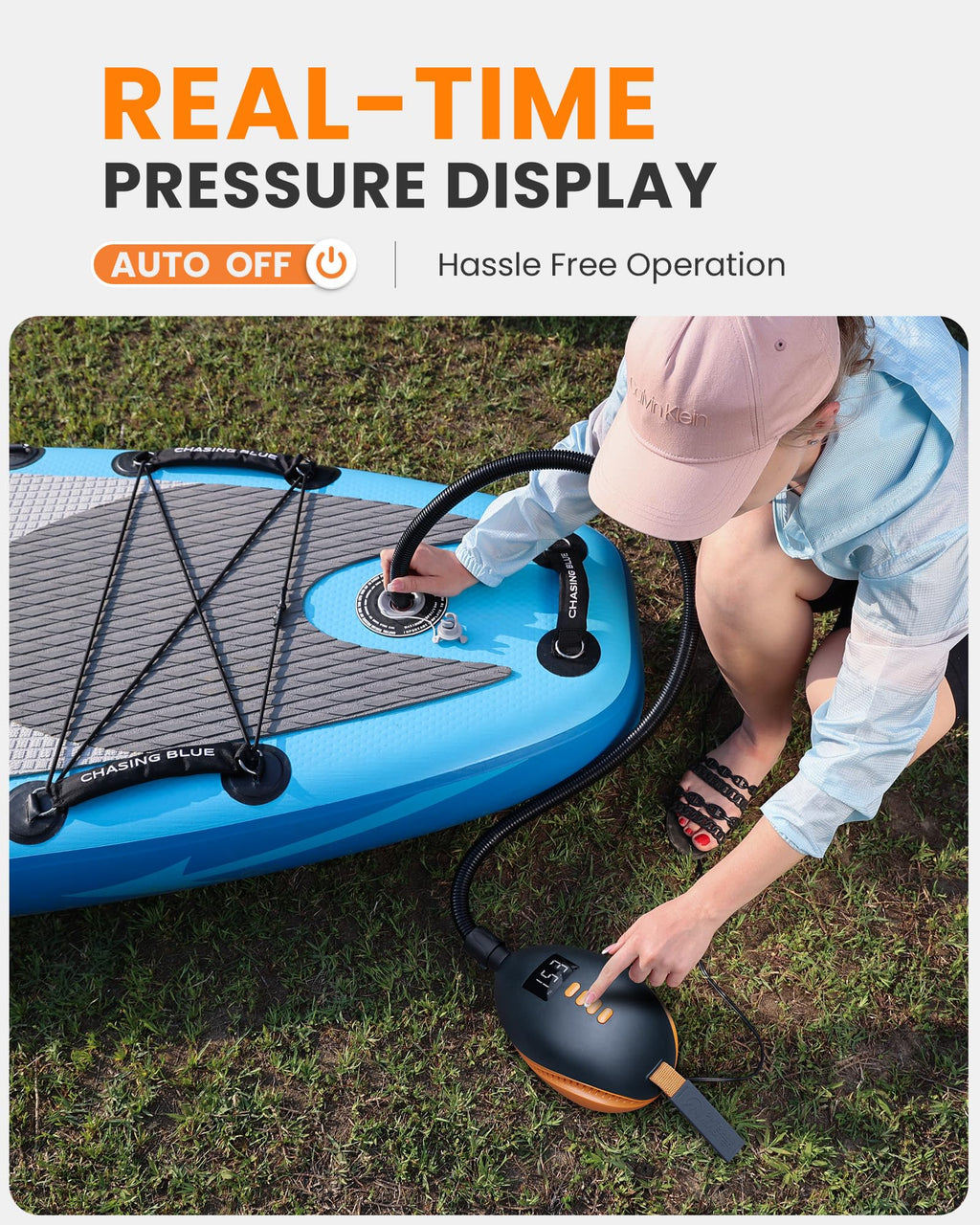 Outdoormaster 20Psi High Pressure Paddle Board Pump Electric Dolphin Ii -Quick Portable Sup Air Pump,Auto-Off &12V Dc Car Connec