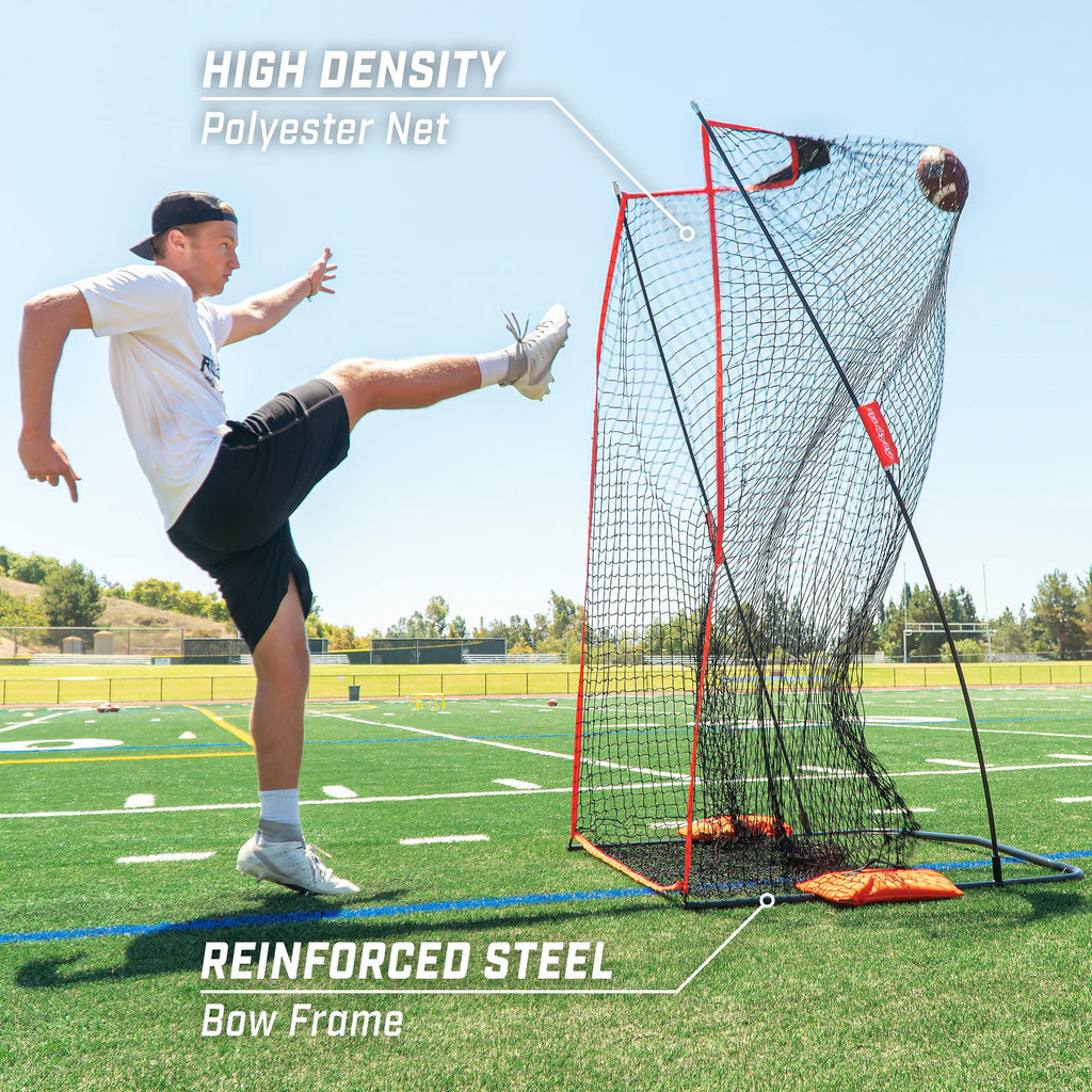 Gosports Football 7 Ft X 4 Ft Kicking Net - Sideline Practice For Punting Or Place Kicks, Ultra-Portable Design With Weighted Sa