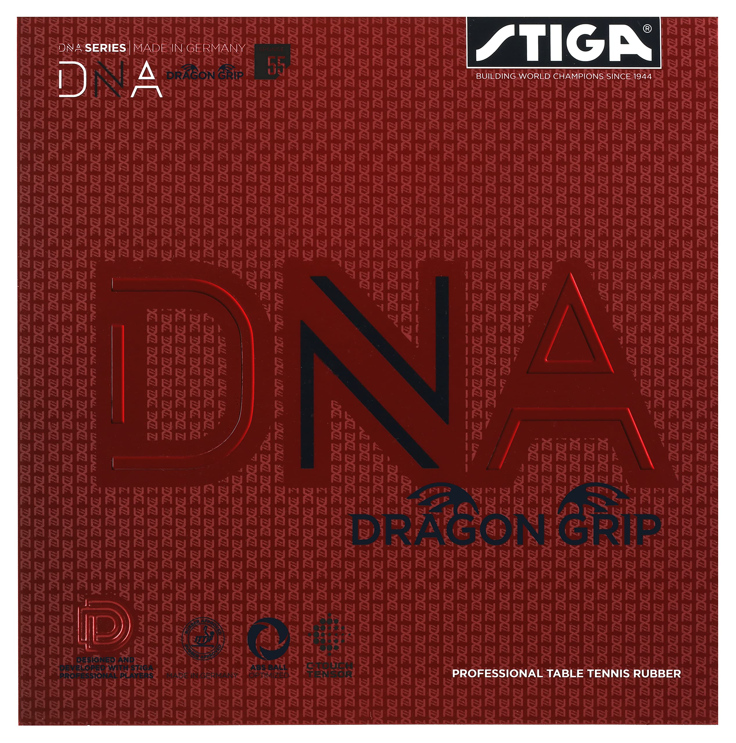 Stiga Dna Dragon Grip 55 Table Tennis Rubber  Ping Pong Sheet For Maximum Control & Powerful Spins - Full Stroke Control - Made 