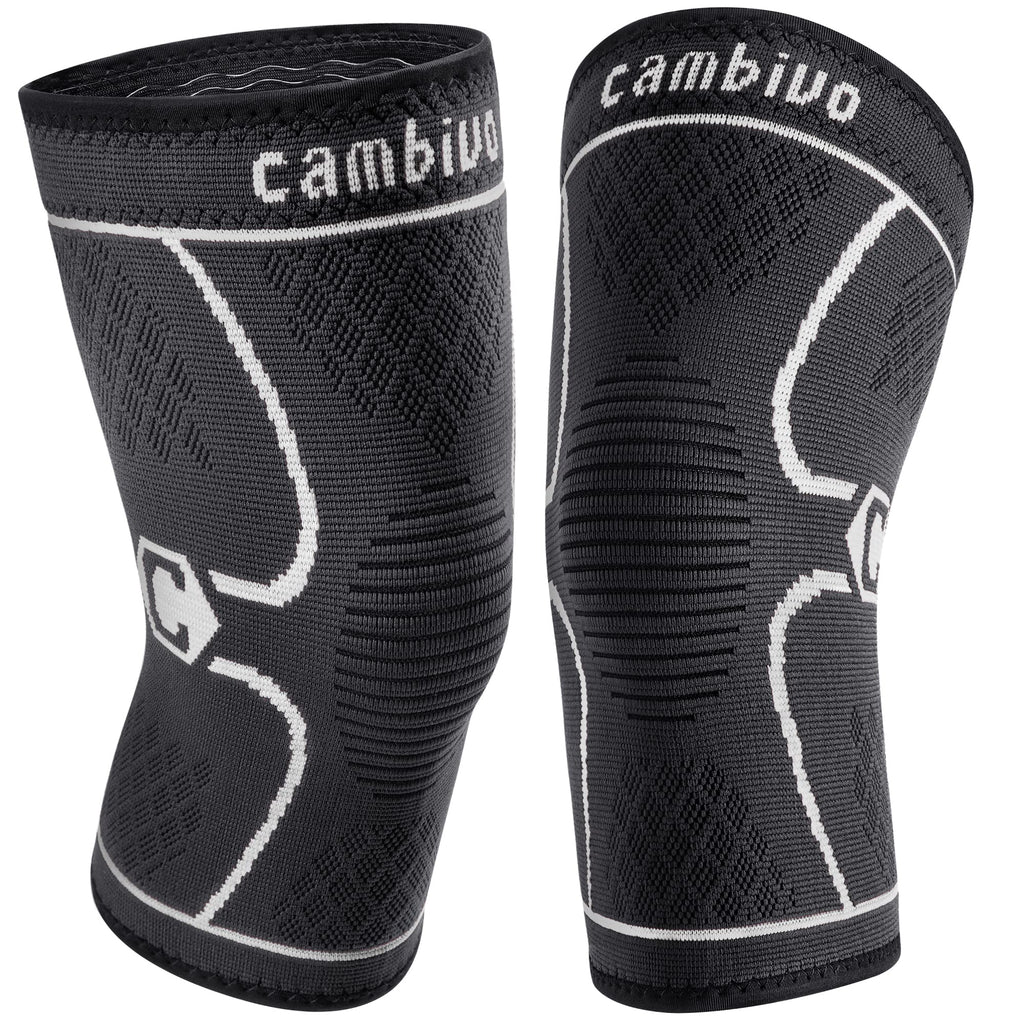 Cambivo 2 Pack Knee Brace, Knee Compression Sleeve For Men And Women, Knee Support For Running, Workout, Gym, Hiking, Sports (Gr