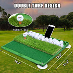 Pgm Golf Mat, 3-In-1 Golf Hitting Mats Practice With Ball Tray, Golf Hitting Training Aids For Backyard Driving Chipping Indoor