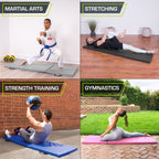 Prosourcefit Tri-Fold Folding Thick Exercise Mat 6X2 With Carrying Handles For Mma, Gymnastics Core Workouts, Black