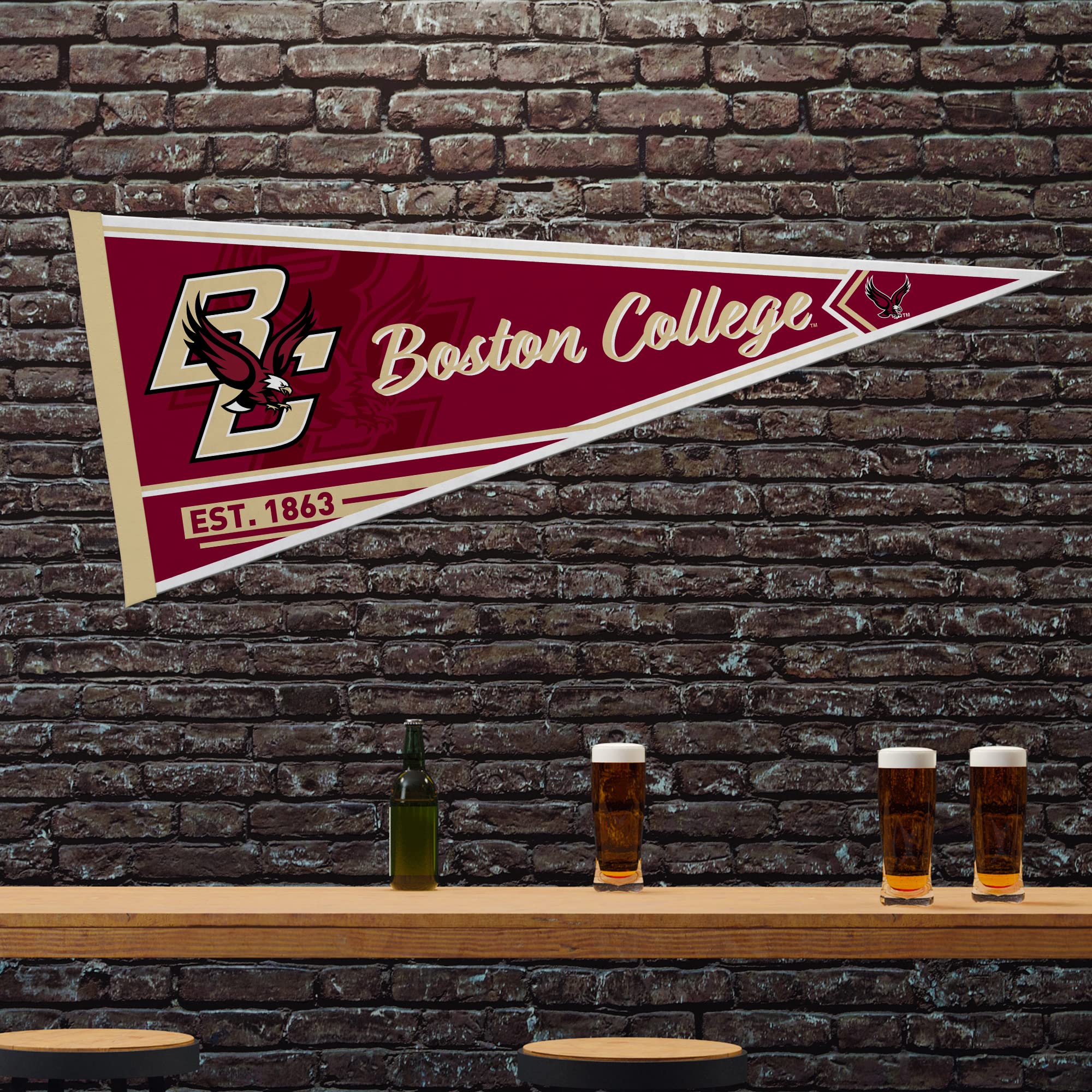 Rico Industries Ncaa Boston College Eagles Classic 12'' X 30'' Felt Wall D  Cor Pennant - Great For Home/Bed Room/Man Cave D  Co