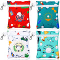 Silkfly 4 Pcs Golf Tee Bag 5.62 x 6.87 Inch Zipper Pouch Tee Holder Pouch with Metal Lobster Claw Clip Gifts Accessories for Men