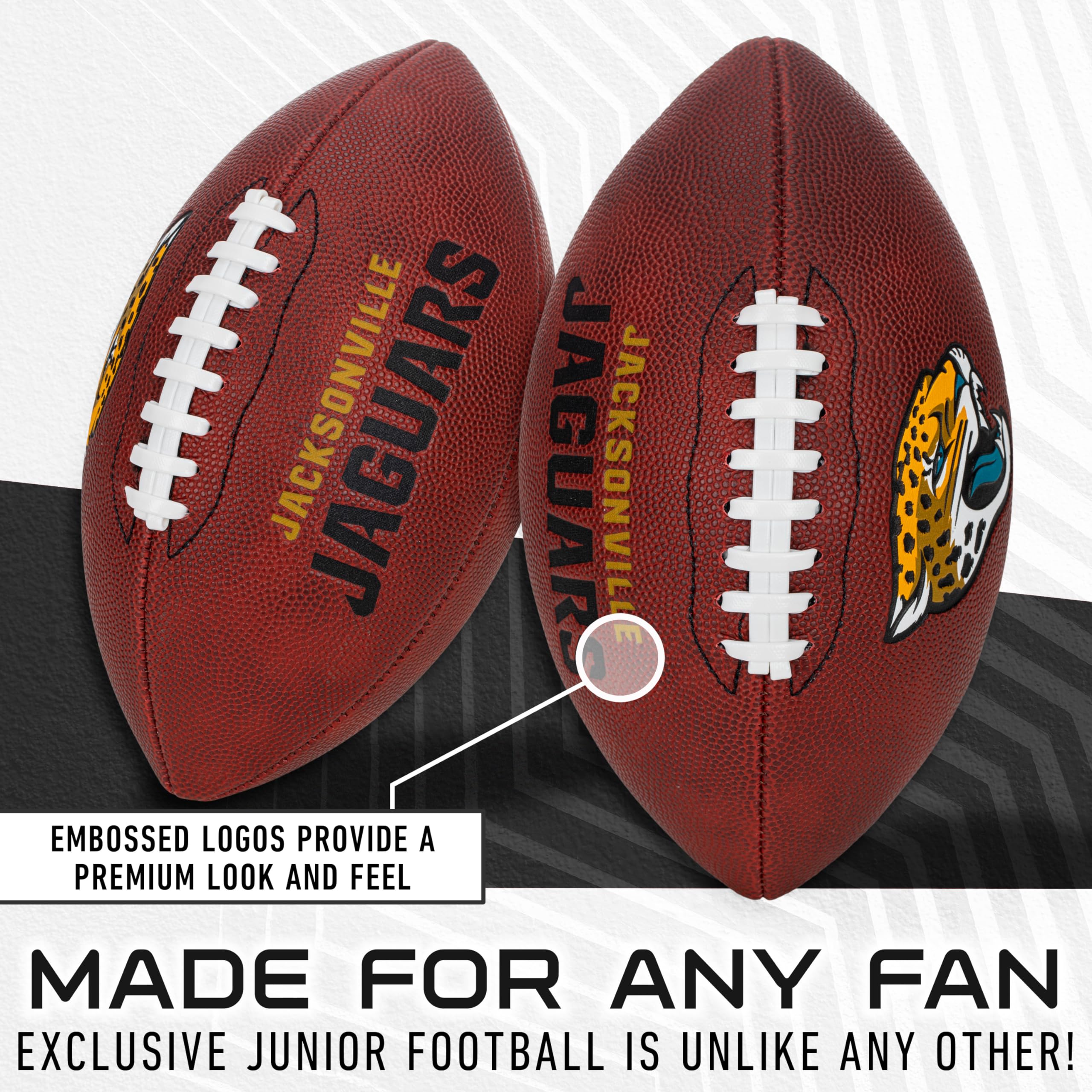 Franklin Sports Nfl Jacksonville Jaguars Football - Youth Junior Size Football For Kids - Official Nfl Team Logo + Colors Youth