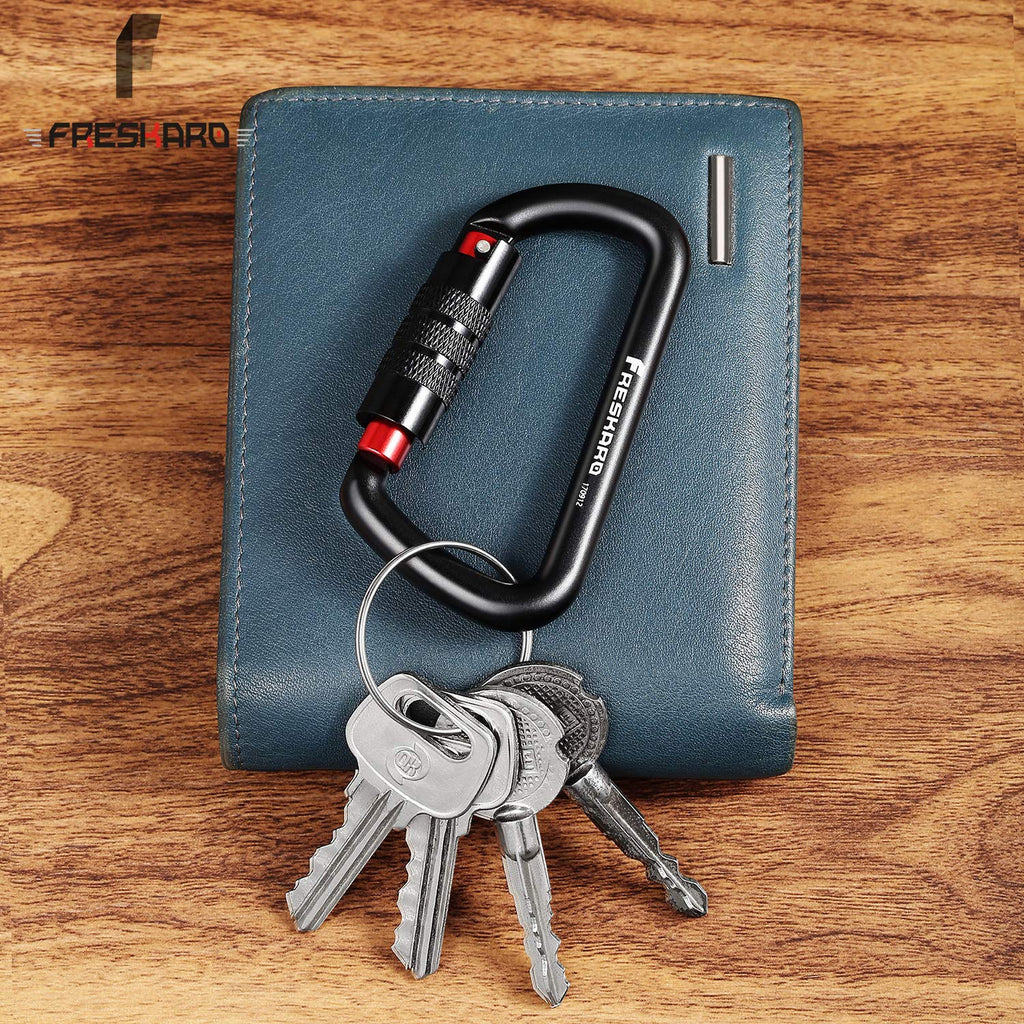 3Inch Locking Carabiner Clips-Twist Auto Lock Caribeener, Heavy Duty Keychain Key Carabeaner Hooks, 7075 Aerial Aluminum Ultra L