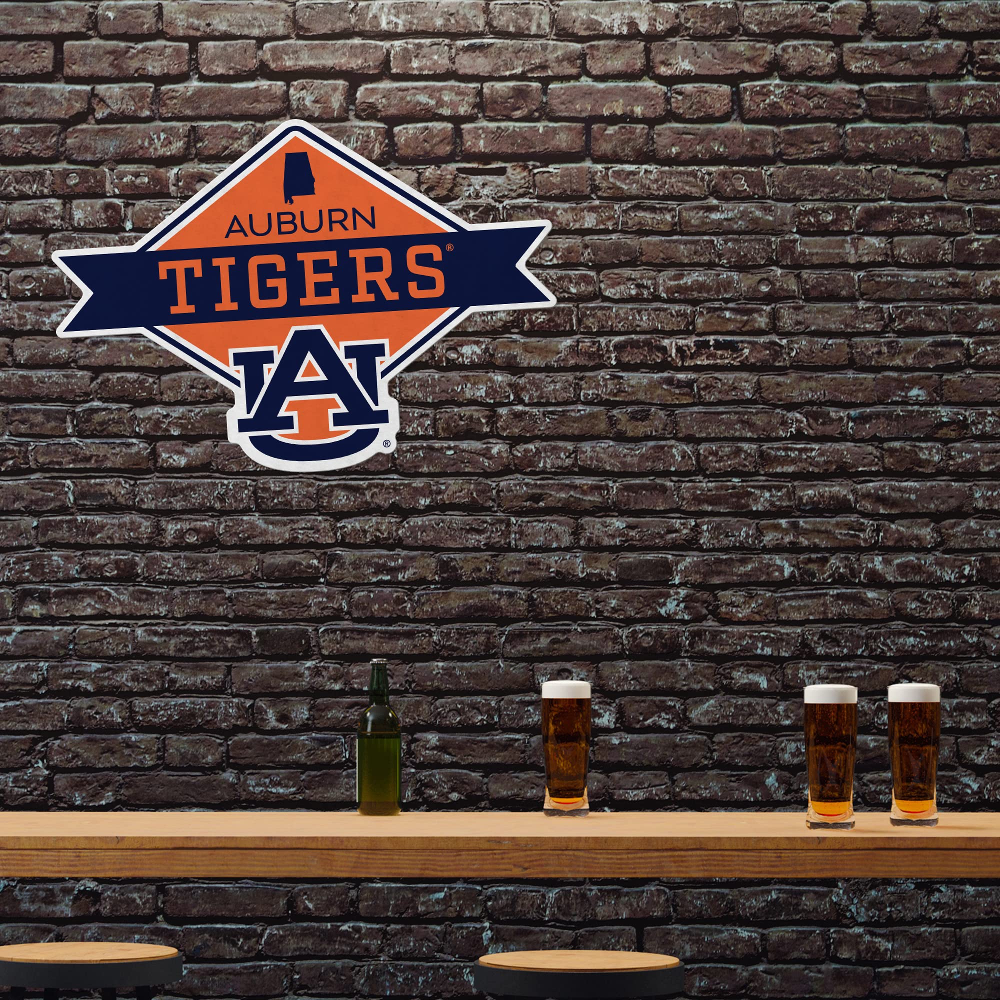 Rico Industries Ncaa Auburn Tigers Diamond Shape Cut Pennant - Home And Living Room D  Cor - Soft Felt Ez To Hang