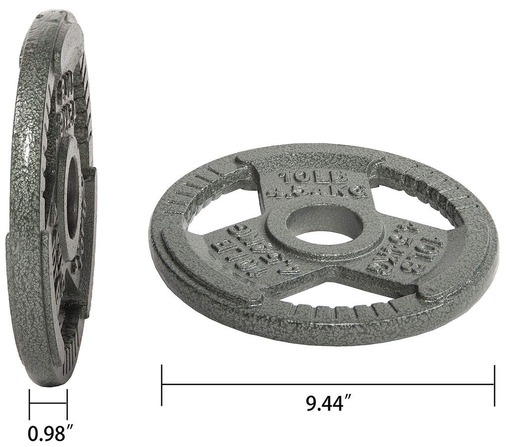 Balancefrom Olympic 2-Inch Cast Iron Plate Weight Plate For Strength Training And Weightlifting, 10-Pound, Set Of 4