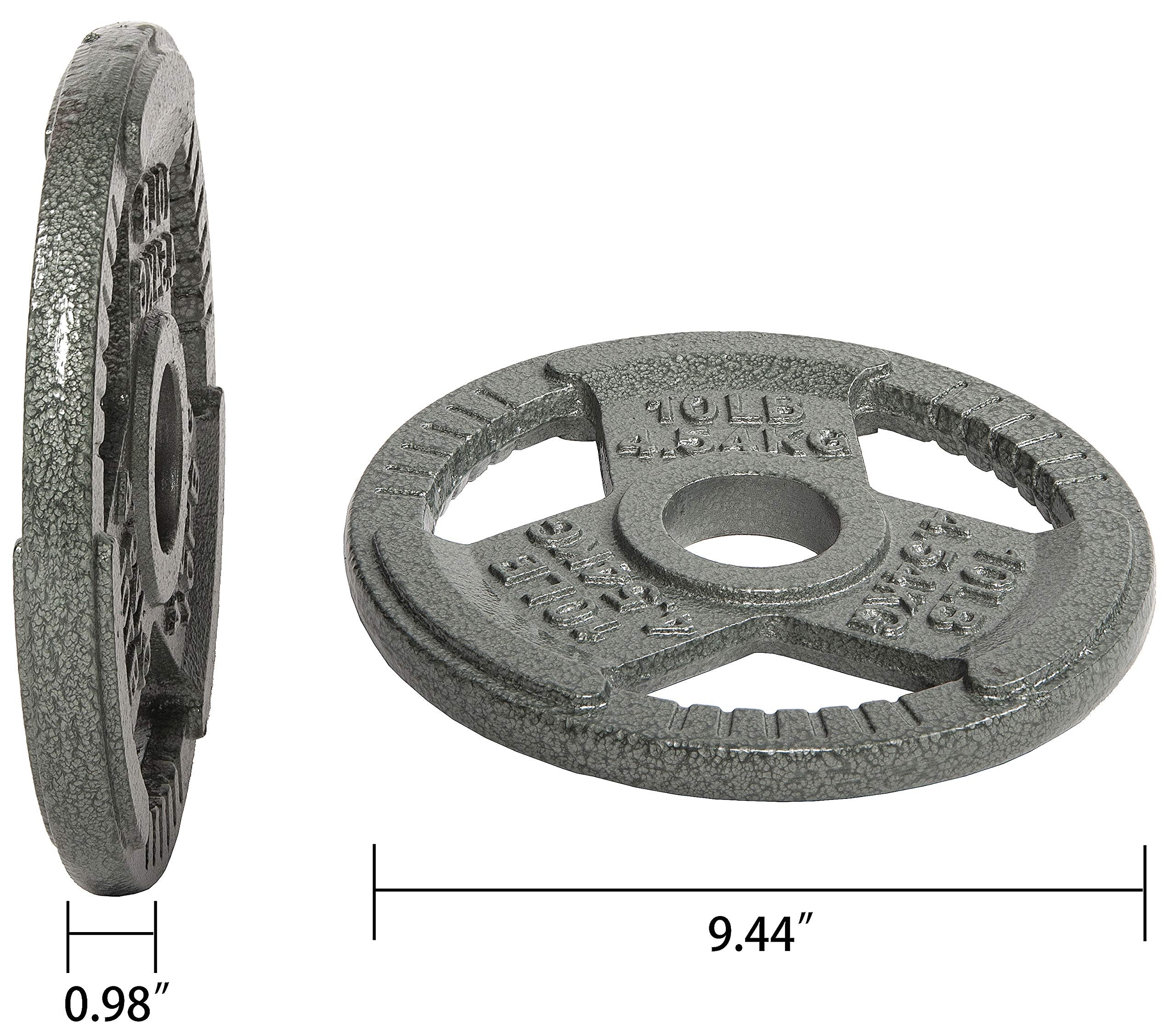Balancefrom Olympic 2-Inch Cast Iron Plate Weight Plate For Strength Training And Weightlifting, 10-Pound, Set Of 4