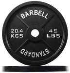 Balancefrom Cast Iron Plate Weight Plate For Strength Training And Weightlifting, Olympic Size, 2-Inch Center, 45Lb Pair