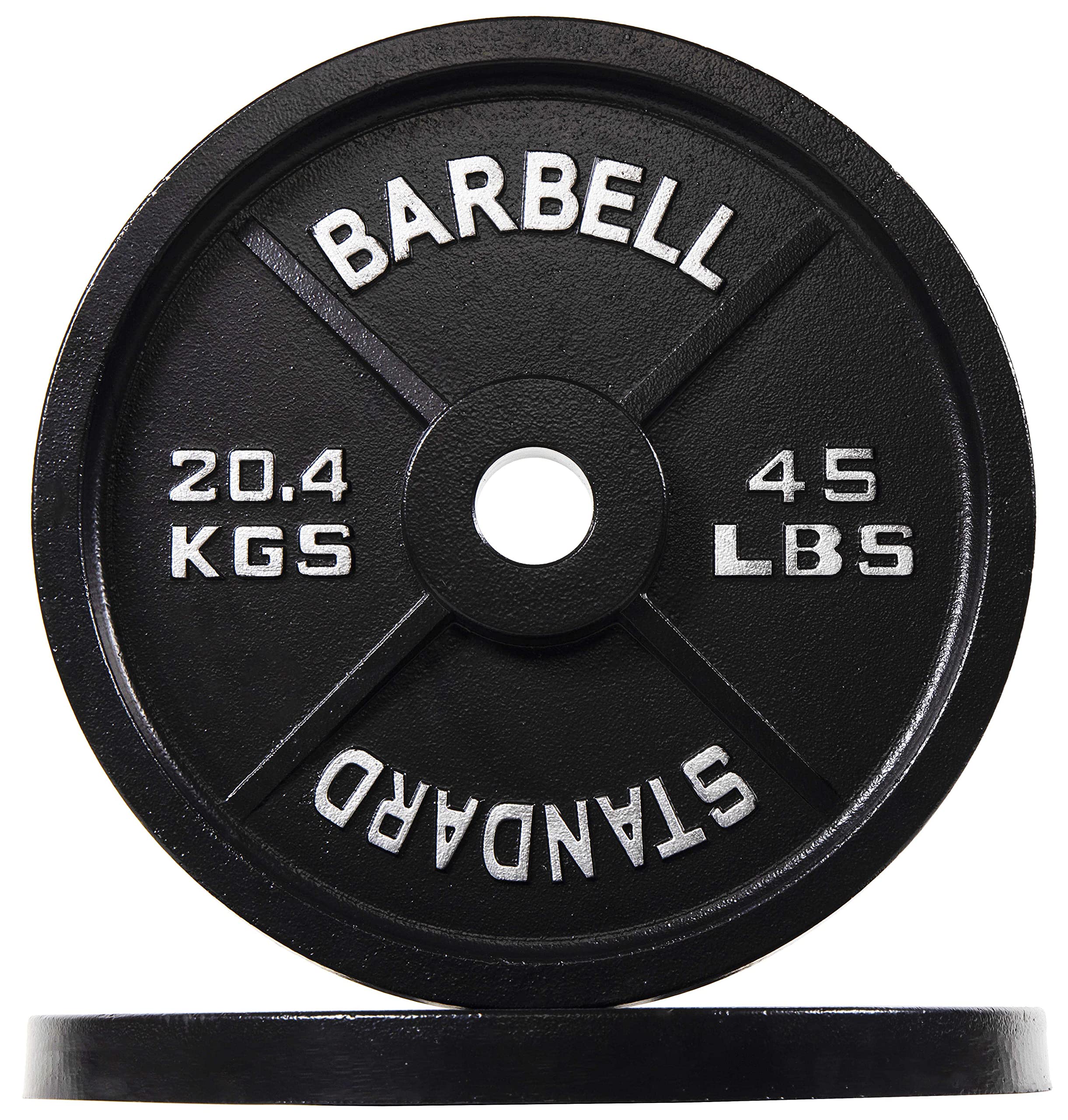 Fitvids Olympic 2-Inch Cast Iron Plate Weight Plate For Strength Training And Weightlifting, Vintage Style, 45Lb Pair