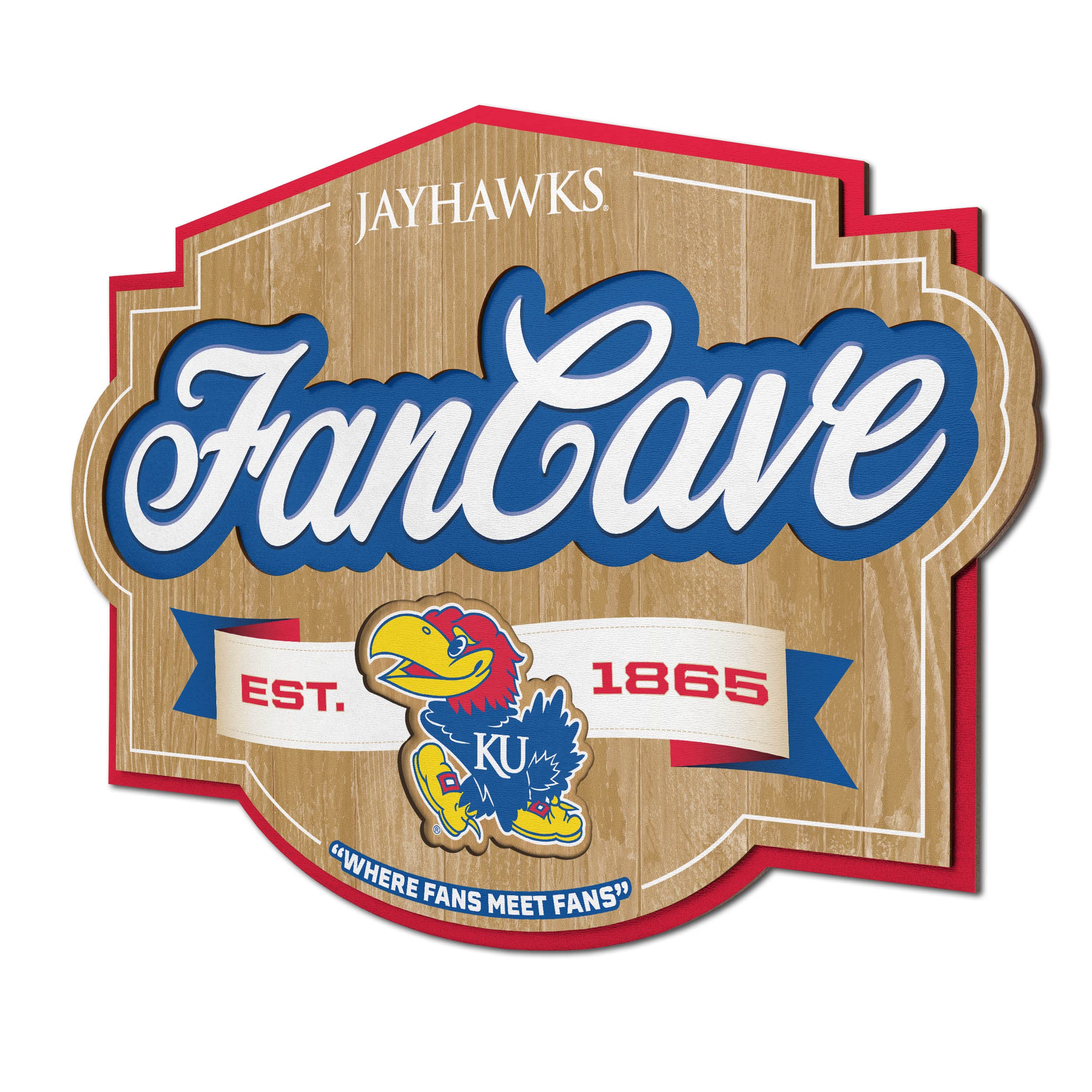 YouTheFan NCAA Kansas Jayhawks Fan Cave Sign