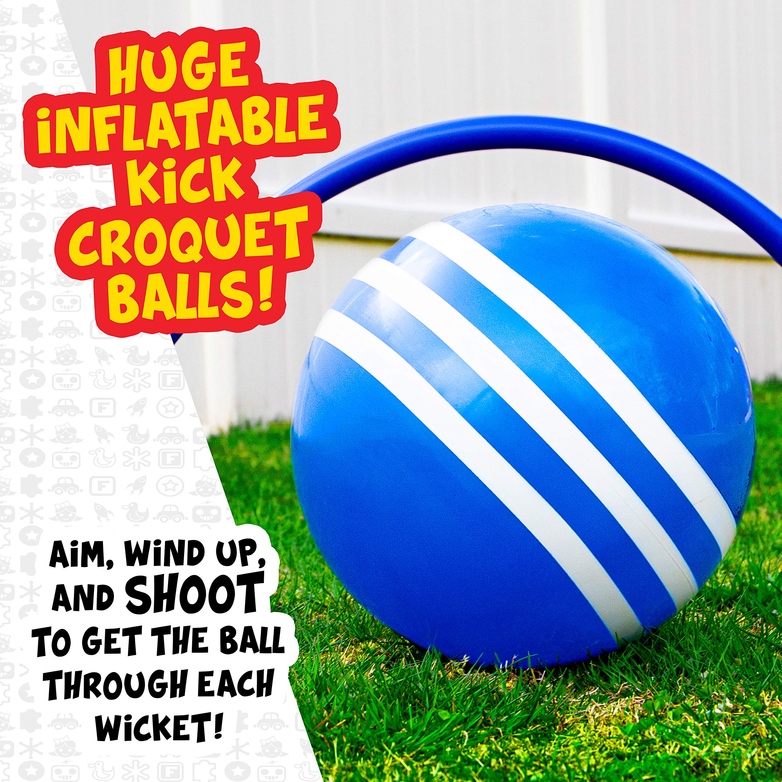 Franklin Kick Croquet Game Set - Perfect For Kids And Adults - Combines Soccer And Croquet - Great For Outdoor Play