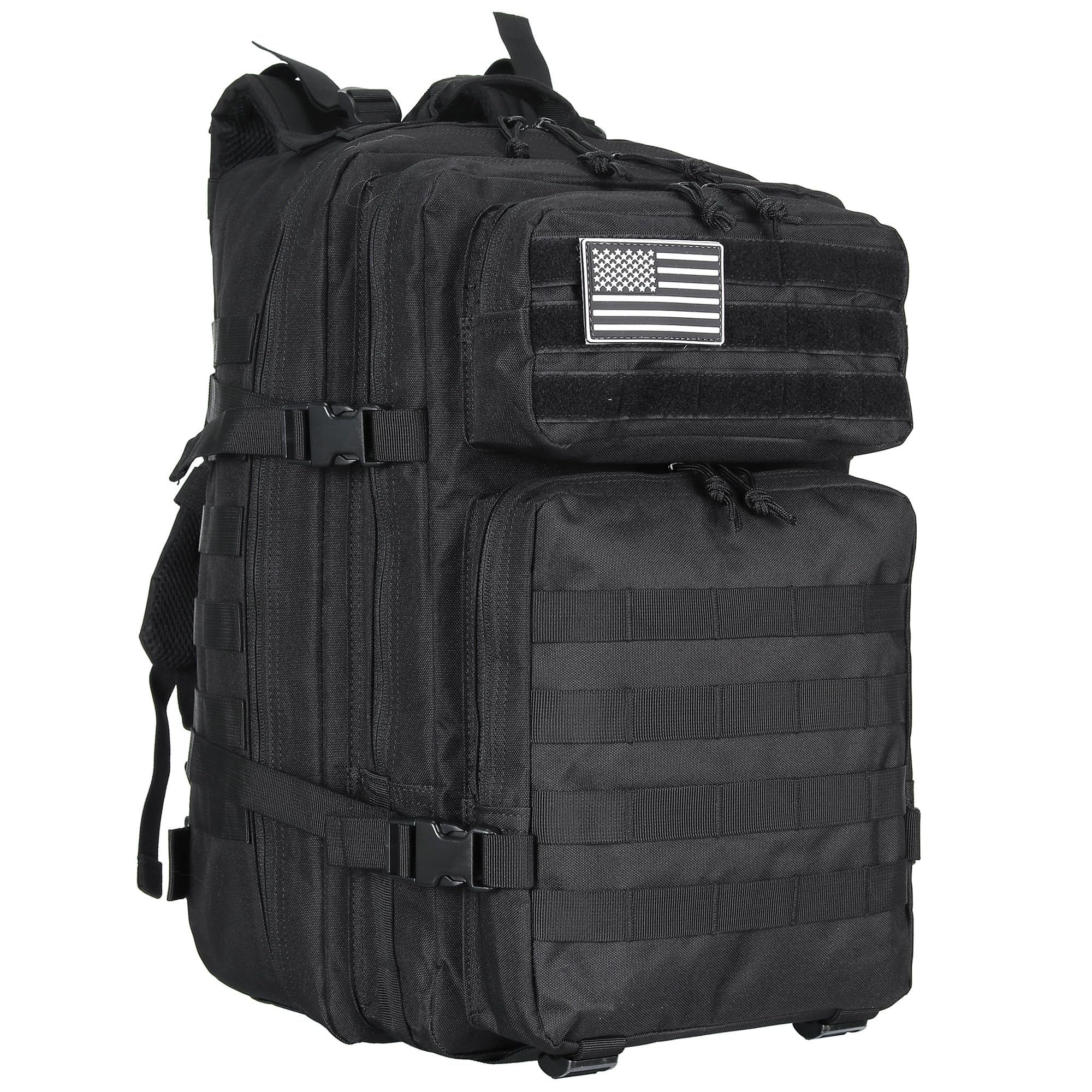W WINTMING 25L/45L Tactical Backpack Military Tactical Backpack Heavy Duty Molle Assault Pack for Work Gym Outdoors (3.0 45L-Bla