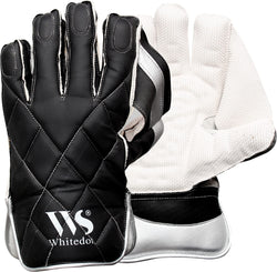 Whitedot Albatross Wicket Keeping Gloves Regular Club Inner Gloves Suitable for Mens Large (Men, White, Black) Material : Leathe