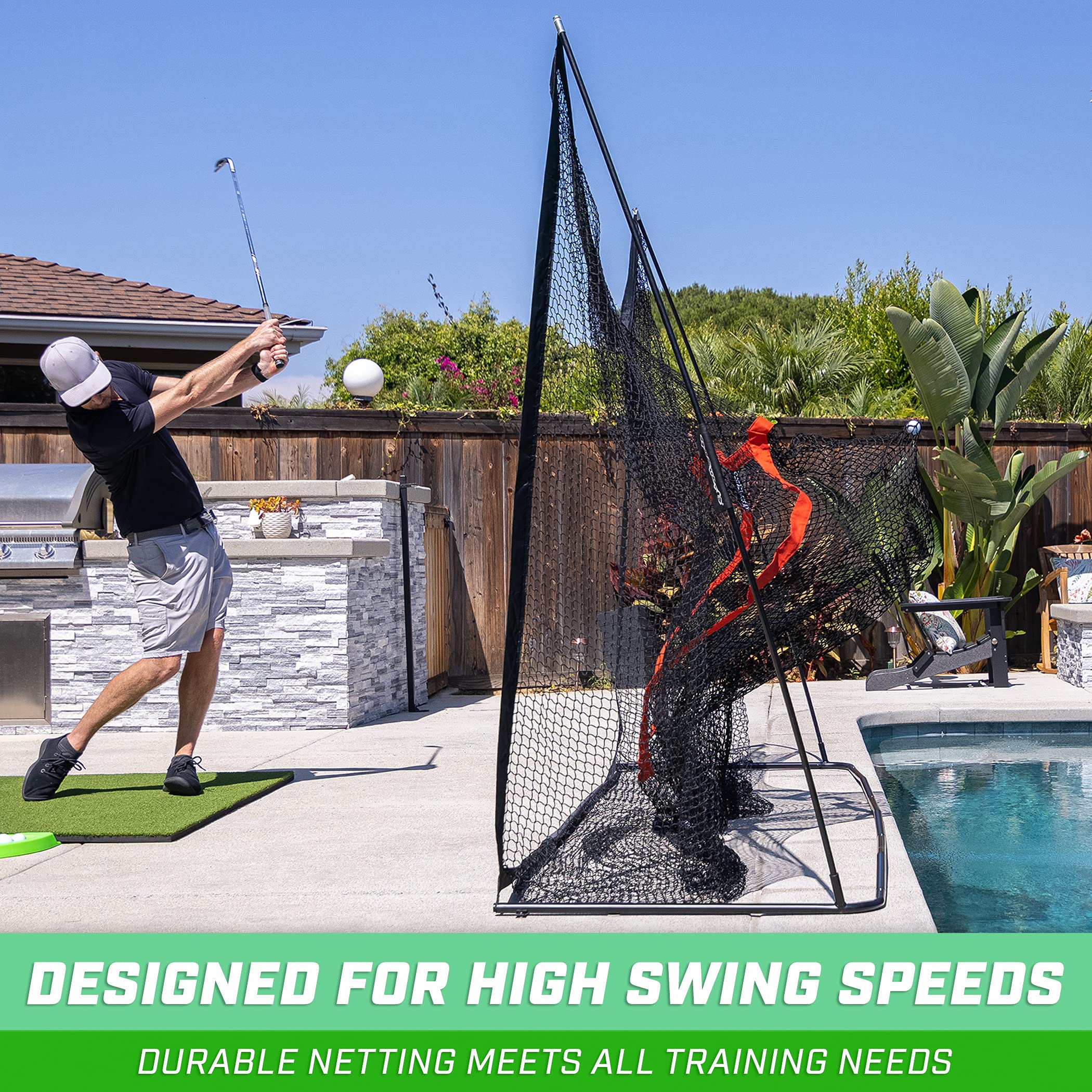 Gosports Golf Practice Hitting Net - Choose Between Huge 10 Ft X 7 Ft Or 7 Ft X 7 Ft Nets - Personal Driving Range For Indoor Or