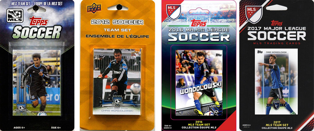 Mls San Jose Earthquakes 4 Different Licensed Trading Card Team Sets