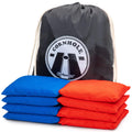 GoSports Official Regulation Cornhole Bean Bags Set of 8 - for Fun Casual Cornhole Games - All Weather - Red and Blue
