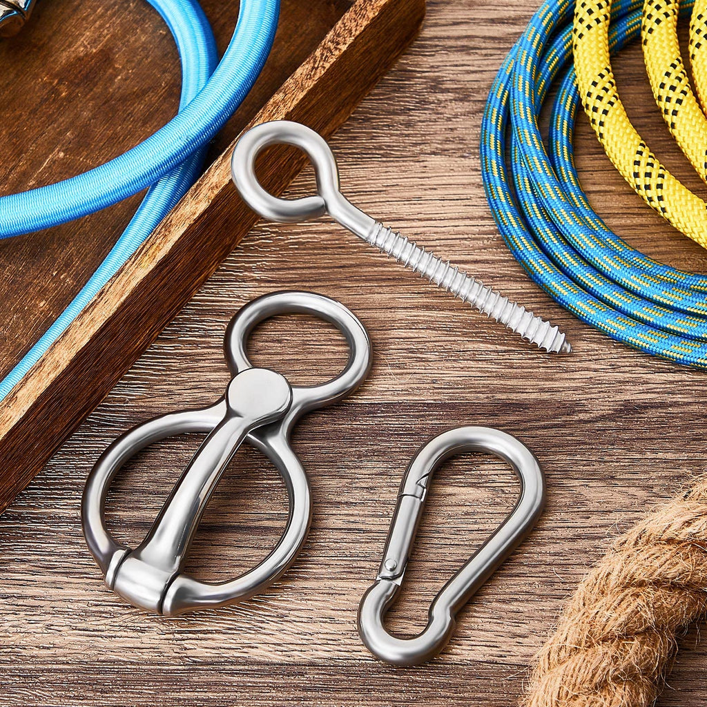 Dunzy 2 Sets Horse Tie Ring, Horse Tack And Supplies Horse Training Equipment Safe Horse Accessories With Eye Bolt, Tie Rings (S