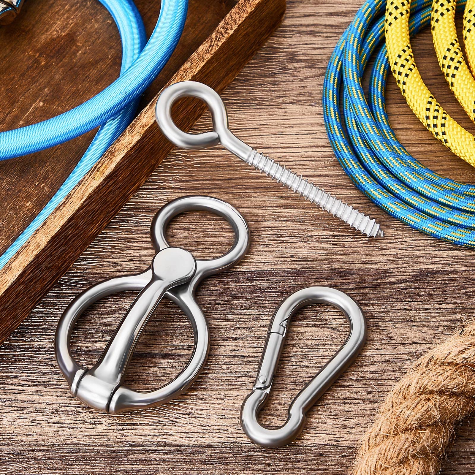 Dunzy 2 Sets Horse Tie Ring, Horse Tack And Supplies Horse Training Equipment Safe Horse Accessories With Eye Bolt, Tie Rings (S